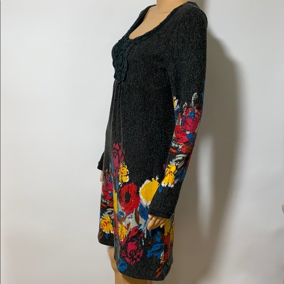Coco & Tashi Knitted Floral Print dress size M - Picture 4 of 10